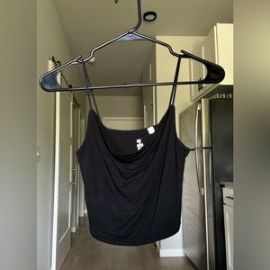 Super Soft Scoop Neck Black Tank Top